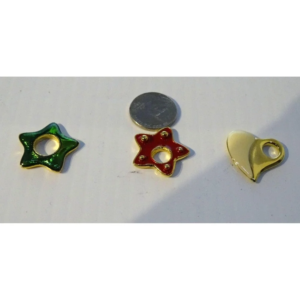 Jewelry Charms Enamel Gold Star Heart Mixed Colors DIY 6 Set New